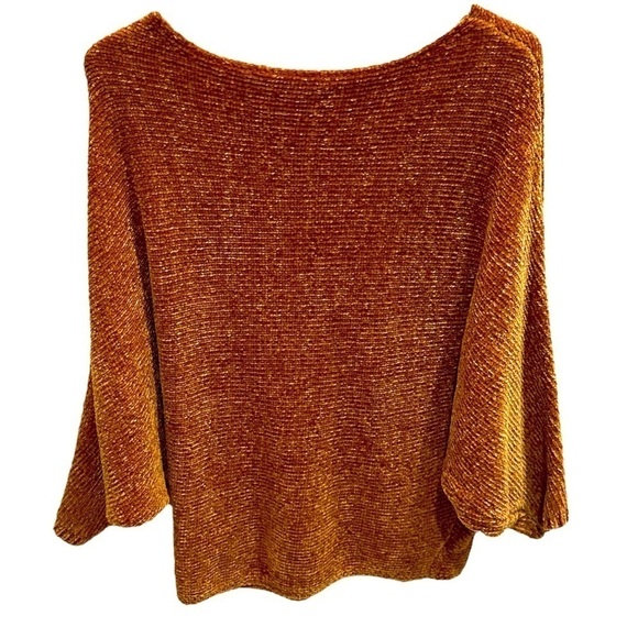 Sweet Rain Gold Velvet Sweater Stretch Knit Size Small - Picture 2 of 3